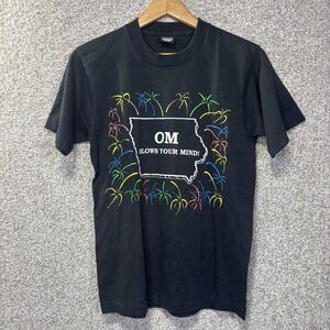 Vintage Screen Stars Best Shirt Mens Medium Black OM Iowa Fireworks Tee 90s